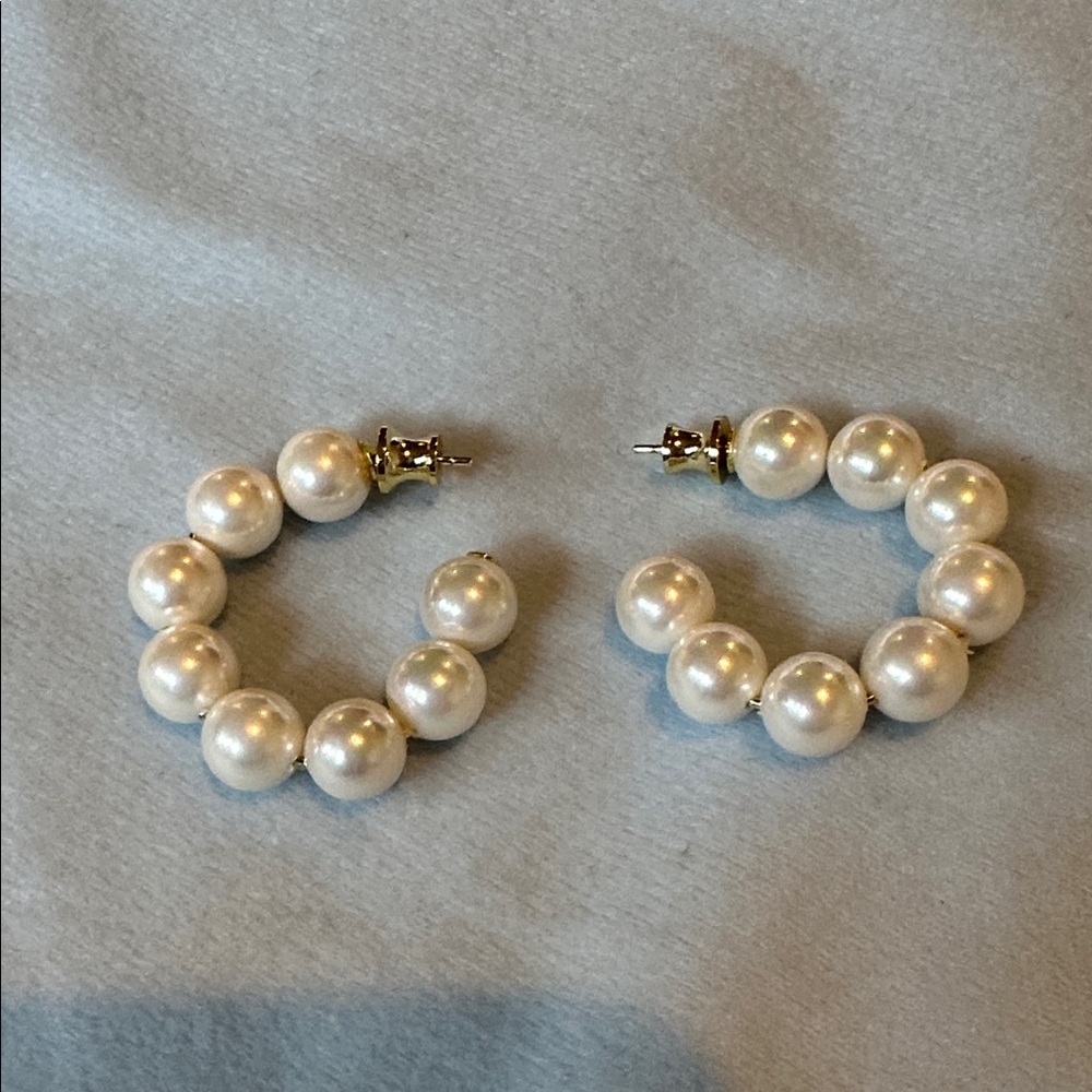 Melinda Maria Elegant Pearl Hoop Earrings